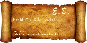 Erdős Dévald névjegykártya